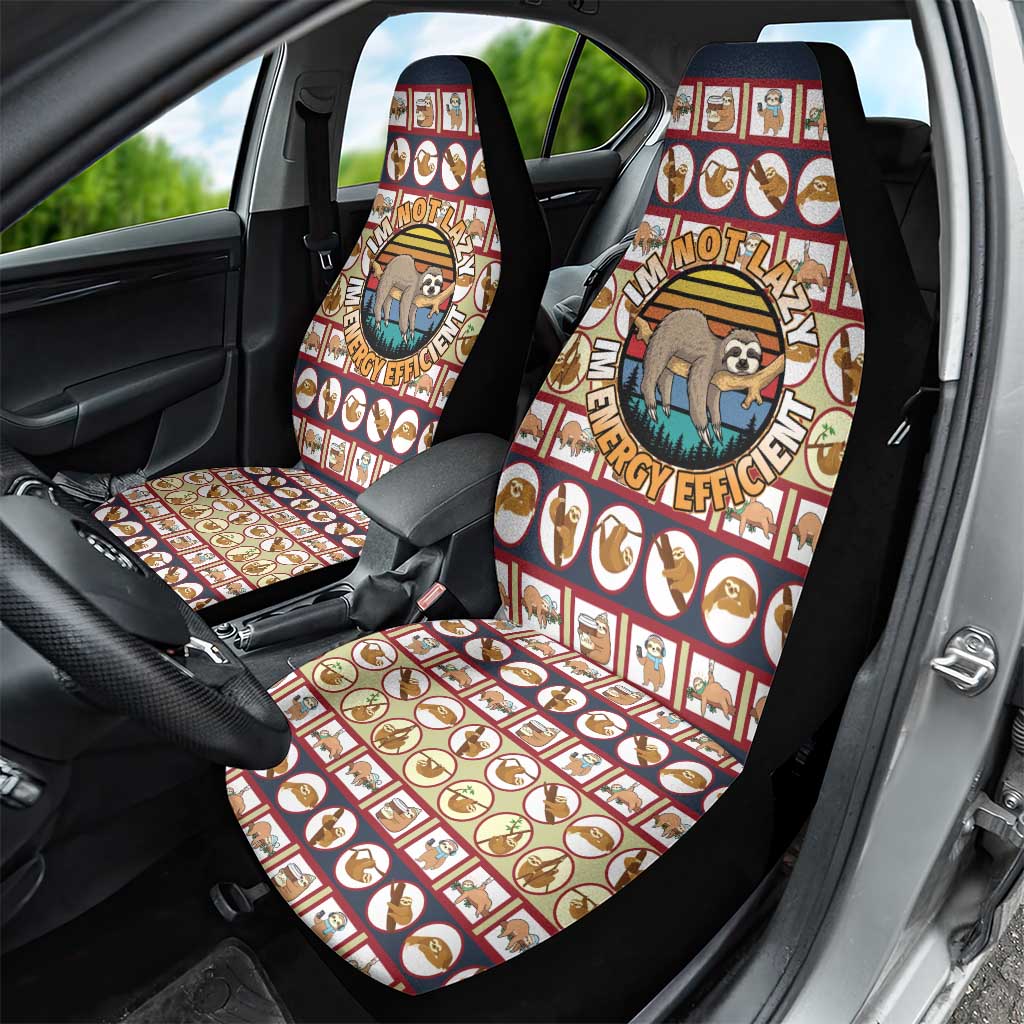 Sloth I'm Not Lazy I'm Energy Efficient Christmas Car Seat Cover Xmas Holiday Patterns - Wonder Print Shop