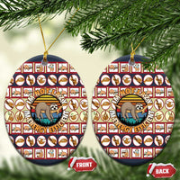 Sloth I'm Not Lazy I'm Energy Efficient Christmas Ceramic Ornament Xmas Holiday Patterns - Wonder Print Shop