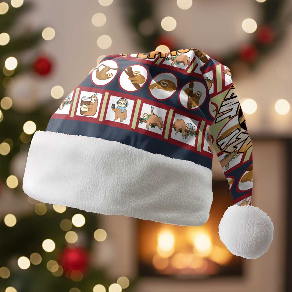 Sloth I'm Not Lazy I'm Energy Efficient Christmas Santa Hat Xmas Holiday Patterns - Wonder Print Shop
