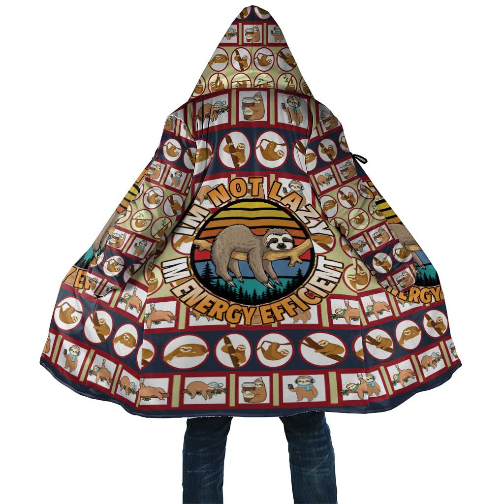 Sloth I'm Not Lazy I'm Energy Efficient Christmas Cloak Xmas Holiday Patterns - Wonder Print Shop
