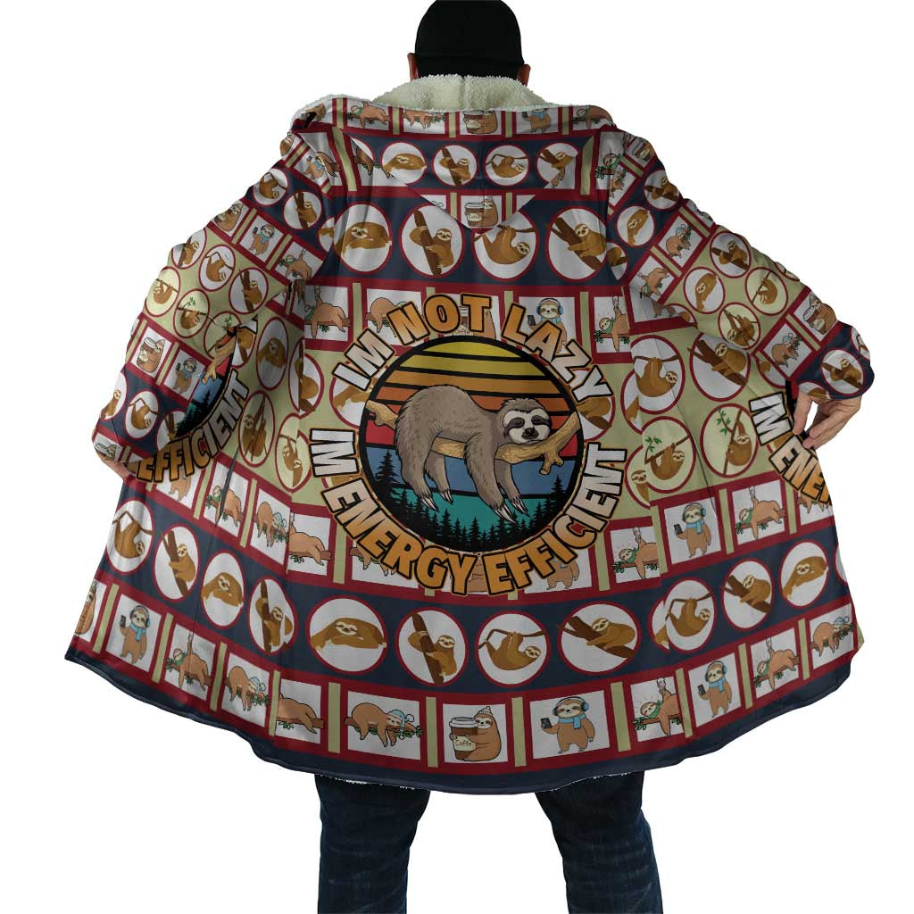 Sloth I'm Not Lazy I'm Energy Efficient Christmas Cloak Xmas Holiday Patterns - Wonder Print Shop