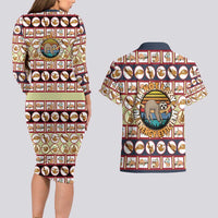 Sloth I'm Not Lazy I'm Energy Efficient Christmas Couples Matching Long Sleeve Bodycon Dress and Hawaiian Shirt Xmas Holiday Patterns - Wonder Print Shop