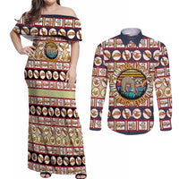 Sloth I'm Not Lazy I'm Energy Efficient Christmas Couples Matching Off Shoulder Maxi Dress and Long Sleeve Button Shirt Xmas Holiday Patterns - Wonder Print Shop