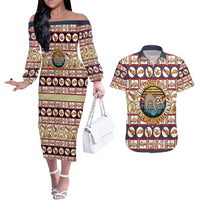 Sloth I'm Not Lazy I'm Energy Efficient Christmas Couples Matching Off The Shoulder Long Sleeve Dress and Hawaiian Shirt Xmas Holiday Patterns - Wonder Print Shop