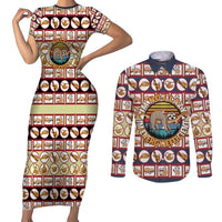 Sloth I'm Not Lazy I'm Energy Efficient Christmas Couples Matching Short Sleeve Bodycon Dress and Long Sleeve Button Shirt Xmas Holiday Patterns - Wonder Print Shop