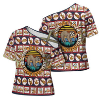 Sloth I'm Not Lazy I'm Energy Efficient Christmas Cross Shoulder Shirt Xmas Holiday Patterns - Wonder Print Shop