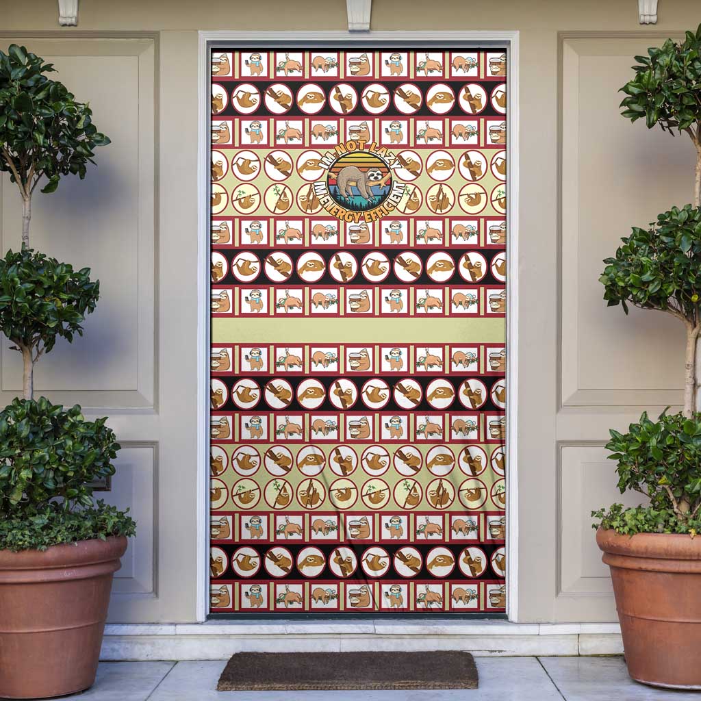 Sloth I'm Not Lazy I'm Energy Efficient Christmas Door Cover Xmas Holiday Patterns - Wonder Print Shop