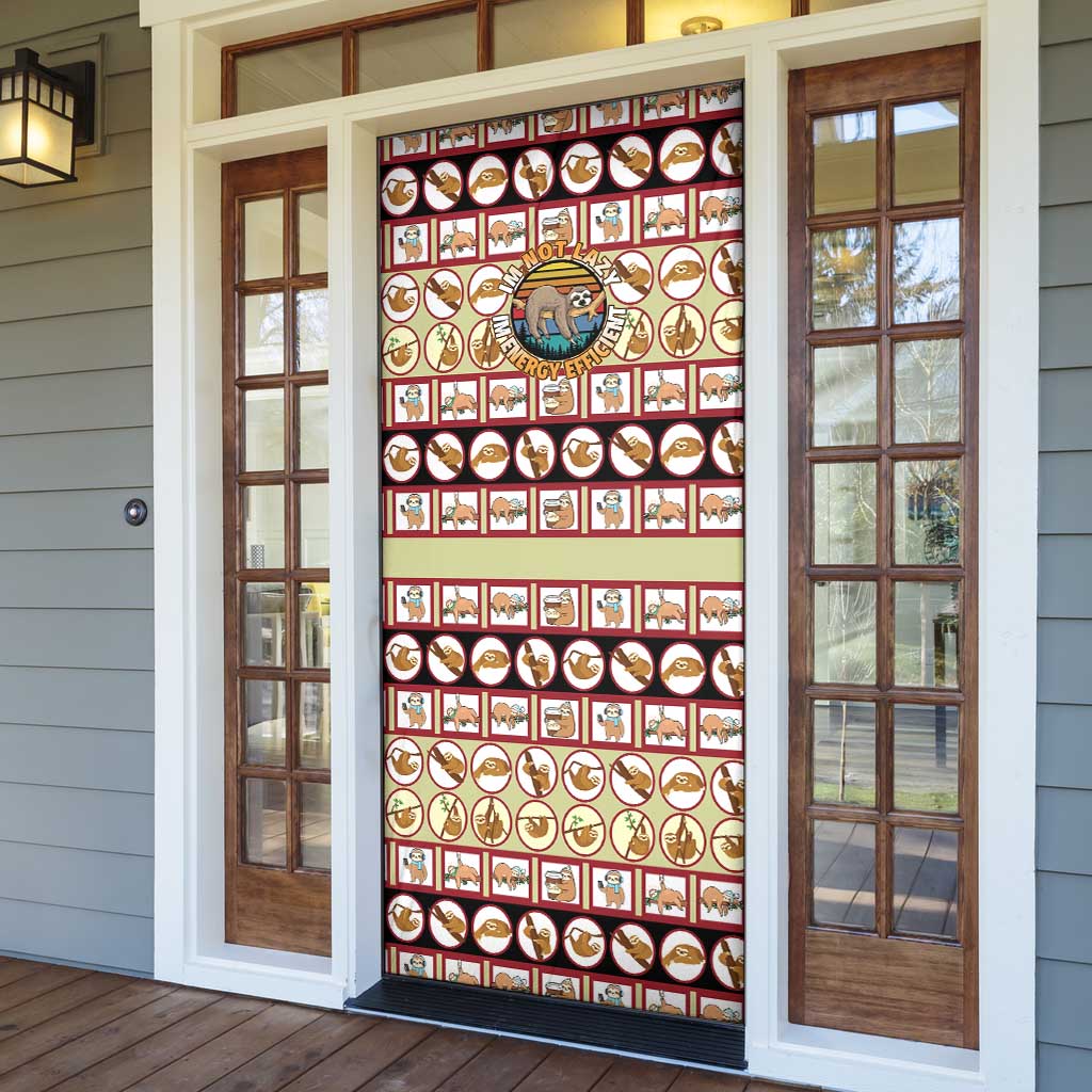 Sloth I'm Not Lazy I'm Energy Efficient Christmas Door Cover Xmas Holiday Patterns - Wonder Print Shop