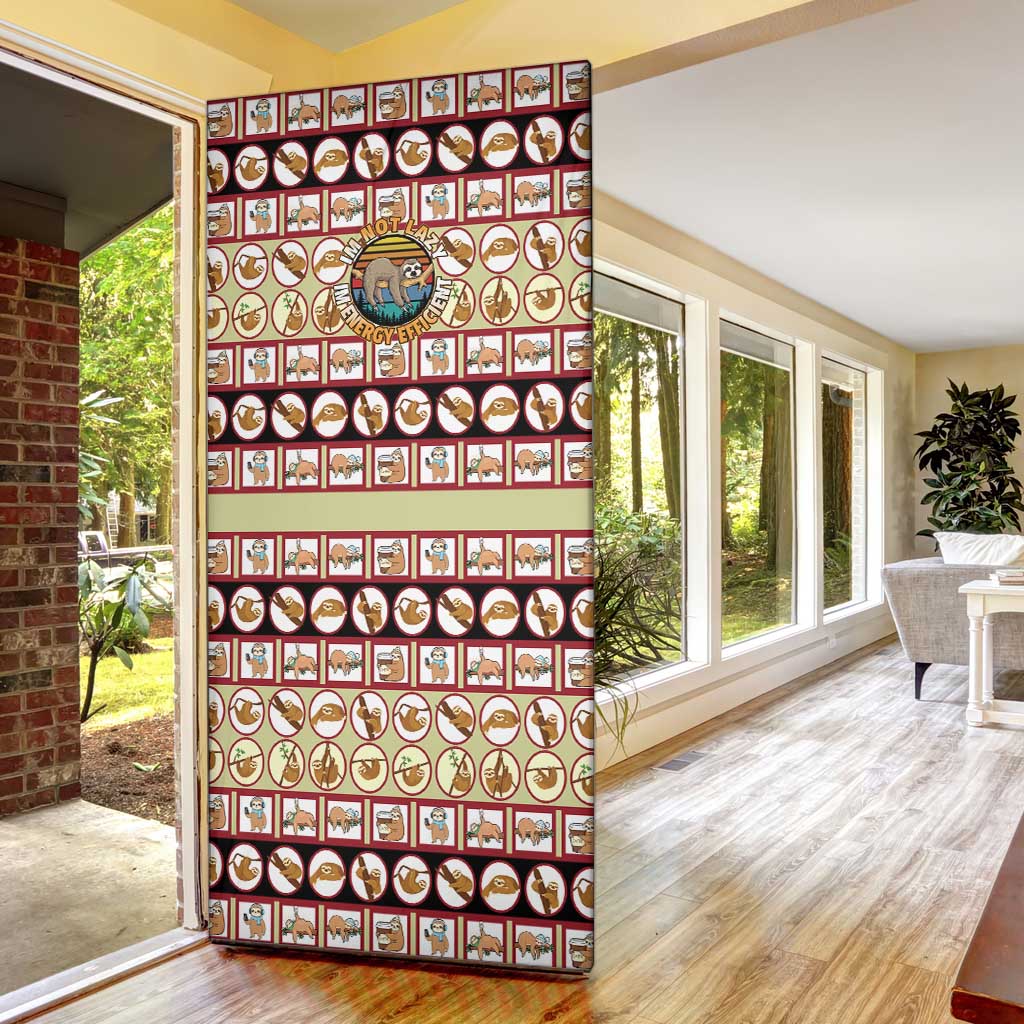 Sloth I'm Not Lazy I'm Energy Efficient Christmas Door Cover Xmas Holiday Patterns - Wonder Print Shop
