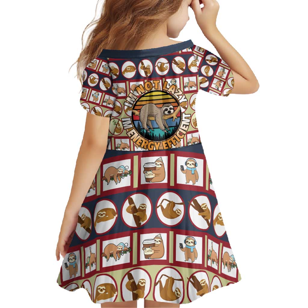 Sloth I'm Not Lazy I'm Energy Efficient Christmas Family Matching Long Sleeve Bodycon Dress and Hawaiian Shirt Xmas Holiday Patterns - Wonder Print Shop