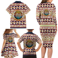Sloth I'm Not Lazy I'm Energy Efficient Christmas Family Matching Long Sleeve Bodycon Dress and Hawaiian Shirt Xmas Holiday Patterns - Wonder Print Shop