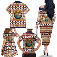 Sloth I'm Not Lazy I'm Energy Efficient Christmas Family Matching Off The Shoulder Long Sleeve Dress and Hawaiian Shirt Xmas Holiday Patterns - Wonder Print Shop