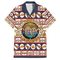 Sloth I'm Not Lazy I'm Energy Efficient Christmas Family Matching Off The Shoulder Long Sleeve Dress and Hawaiian Shirt Xmas Holiday Patterns - Wonder Print Shop