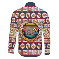 Sloth I'm Not Lazy I'm Energy Efficient Christmas Family Matching Off The Shoulder Long Sleeve Dress and Hawaiian Shirt Xmas Holiday Patterns - Wonder Print Shop