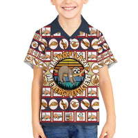 Sloth I'm Not Lazy I'm Energy Efficient Christmas Family Matching Off The Shoulder Long Sleeve Dress and Hawaiian Shirt Xmas Holiday Patterns - Wonder Print Shop