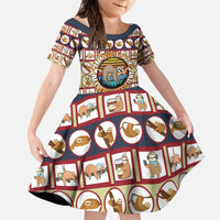 Sloth I'm Not Lazy I'm Energy Efficient Christmas Family Matching Off Shoulder Maxi Dress and Hawaiian Shirt Xmas Holiday Patterns - Wonder Print Shop
