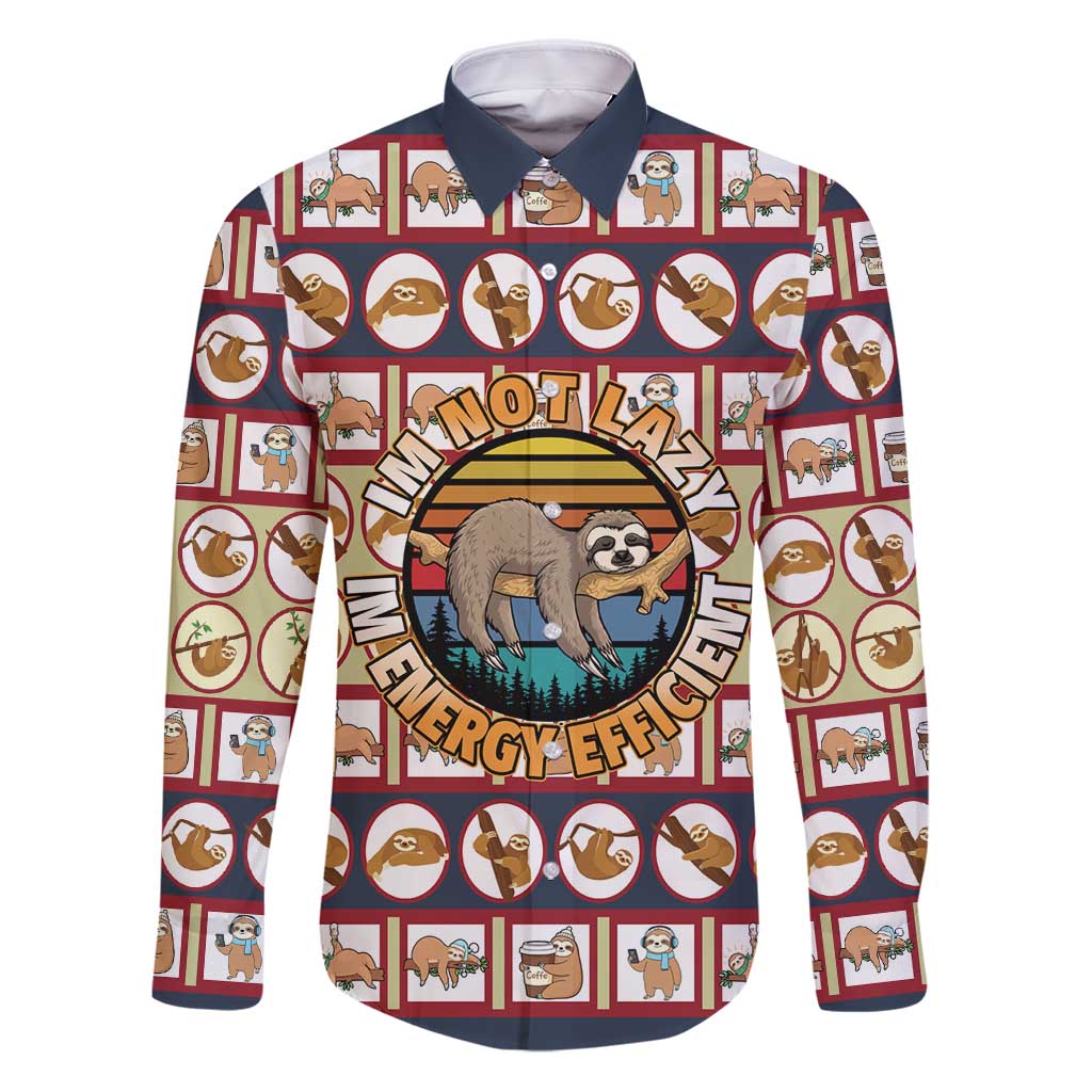 Sloth I'm Not Lazy I'm Energy Efficient Christmas Family Matching Puletasi and Hawaiian Shirt Xmas Holiday Patterns - Wonder Print Shop