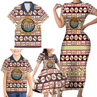 Sloth I'm Not Lazy I'm Energy Efficient Christmas Family Matching Short Sleeve Bodycon Dress and Hawaiian Shirt Xmas Holiday Patterns - Wonder Print Shop
