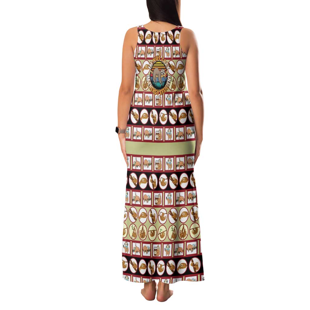 Sloth I'm Not Lazy I'm Energy Efficient Christmas Family Matching Tank Maxi Dress and Hawaiian Shirt Xmas Holiday Patterns - Wonder Print Shop