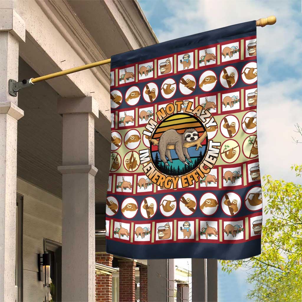 Sloth I'm Not Lazy I'm Energy Efficient Christmas Garden Flag Xmas Holiday Patterns - Wonder Print Shop