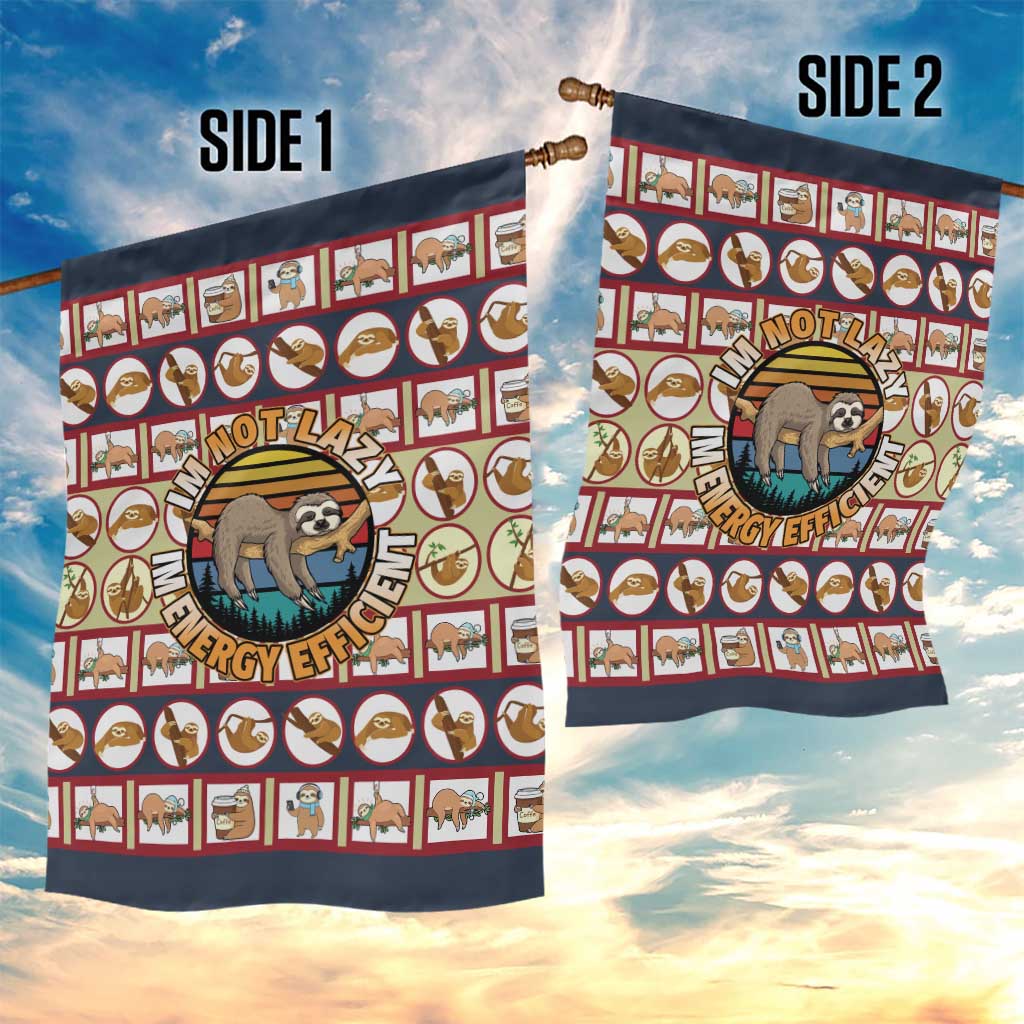 Sloth I'm Not Lazy I'm Energy Efficient Christmas Garden Flag Xmas Holiday Patterns - Wonder Print Shop