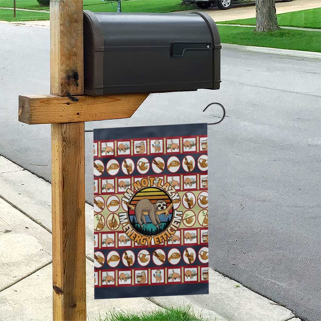 Sloth I'm Not Lazy I'm Energy Efficient Christmas Garden Flag Xmas Holiday Patterns - Wonder Print Shop