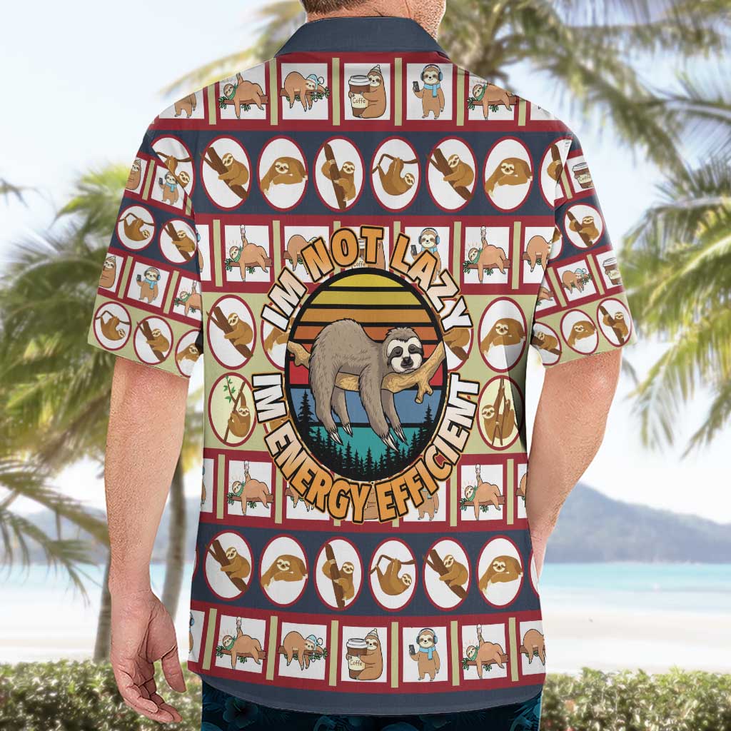 Sloth I'm Not Lazy I'm Energy Efficient Christmas Hawaiian Shirt Xmas Holiday Patterns - Wonder Print Shop