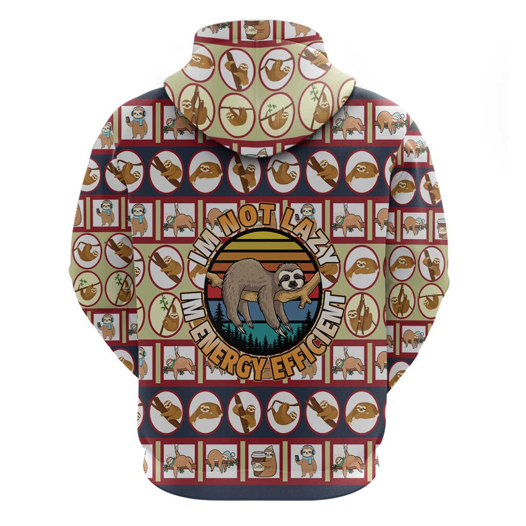 Sloth I'm Not Lazy I'm Energy Efficient Christmas Hoodie Xmas Holiday Patterns - Wonder Print Shop