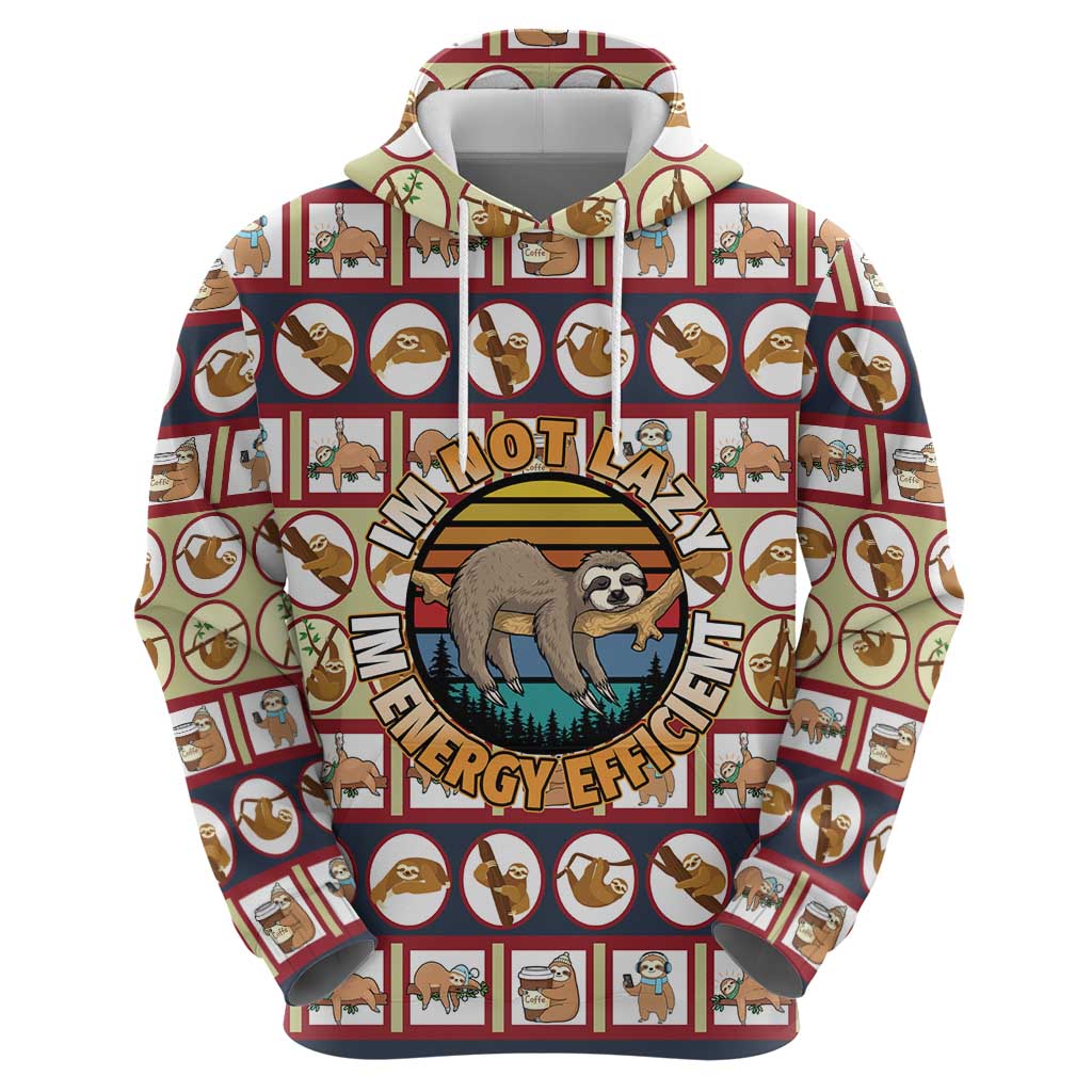 Sloth I'm Not Lazy I'm Energy Efficient Christmas Hoodie Xmas Holiday Patterns - Wonder Print Shop