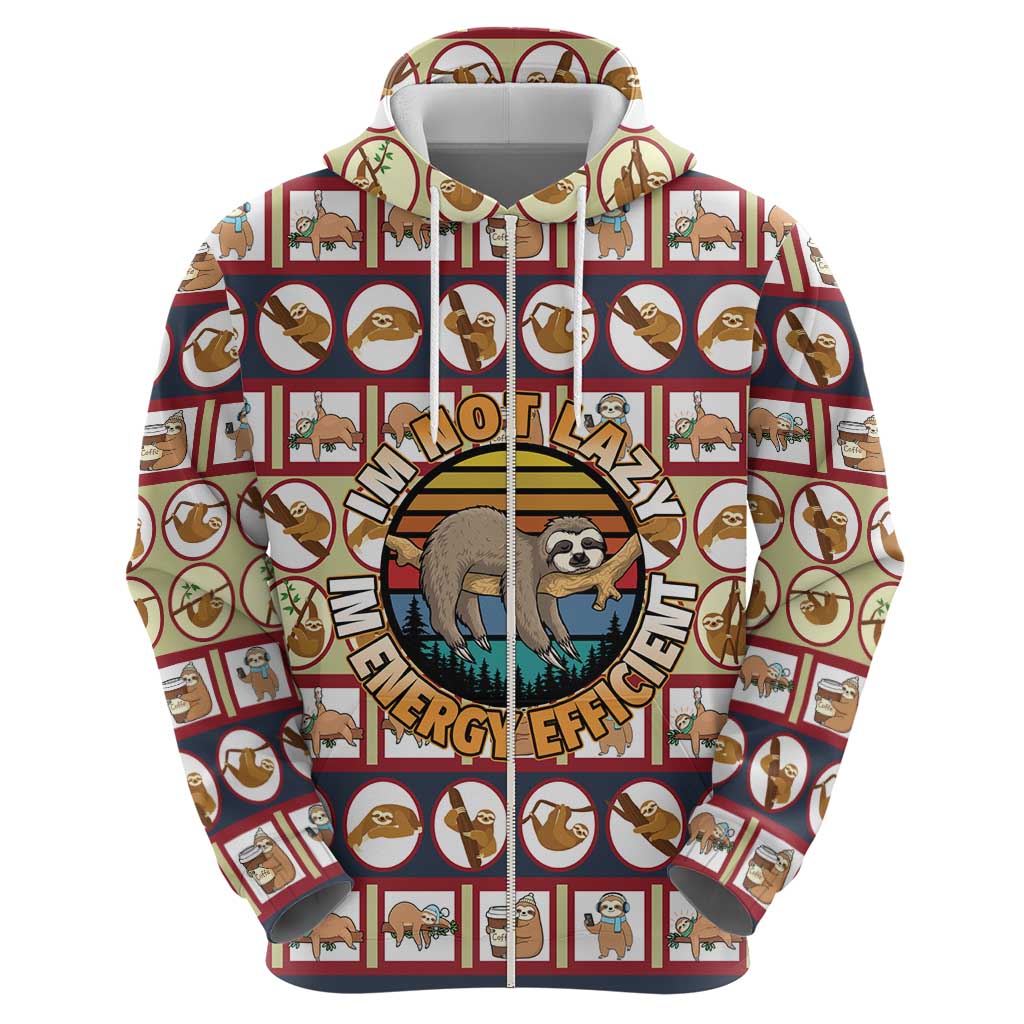Sloth I'm Not Lazy I'm Energy Efficient Christmas Hoodie Xmas Holiday Patterns - Wonder Print Shop