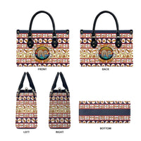 Sloth I'm Not Lazy I'm Energy Efficient Christmas Leather Bag Xmas Holiday Patterns - Wonder Print Shop