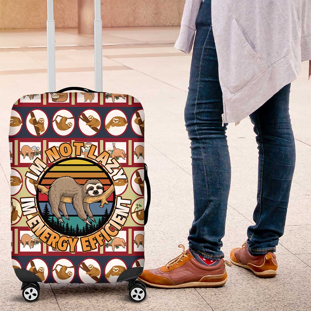 Sloth I'm Not Lazy I'm Energy Efficient Christmas Luggage Cover Xmas Holiday Patterns - Wonder Print Shop