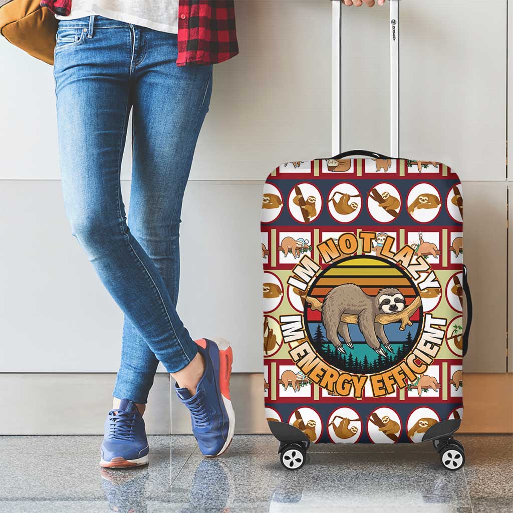 Sloth I'm Not Lazy I'm Energy Efficient Christmas Luggage Cover Xmas Holiday Patterns - Wonder Print Shop