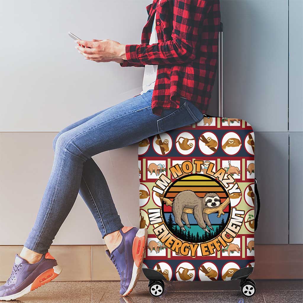 Sloth I'm Not Lazy I'm Energy Efficient Christmas Luggage Cover Xmas Holiday Patterns - Wonder Print Shop