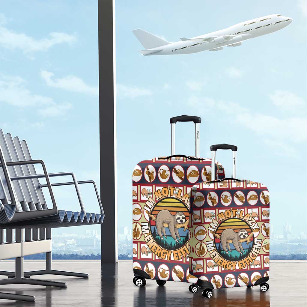 Sloth I'm Not Lazy I'm Energy Efficient Christmas Luggage Cover Xmas Holiday Patterns - Wonder Print Shop