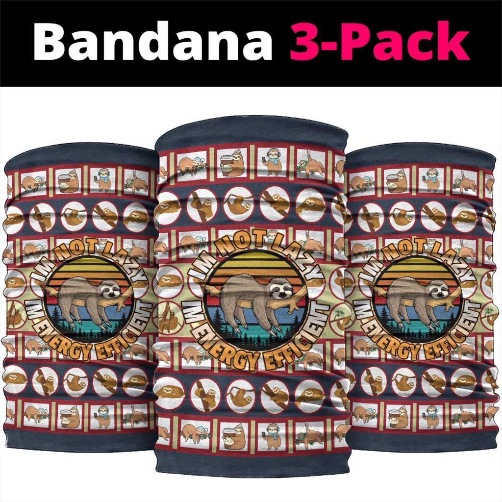 Sloth I'm Not Lazy I'm Energy Efficient Christmas Neck Gaiter Xmas Holiday Patterns - Wonder Print Shop