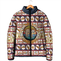 Sloth I'm Not Lazy I'm Energy Efficient Christmas Padded Jacket Xmas Holiday Patterns - Wonder Print Shop