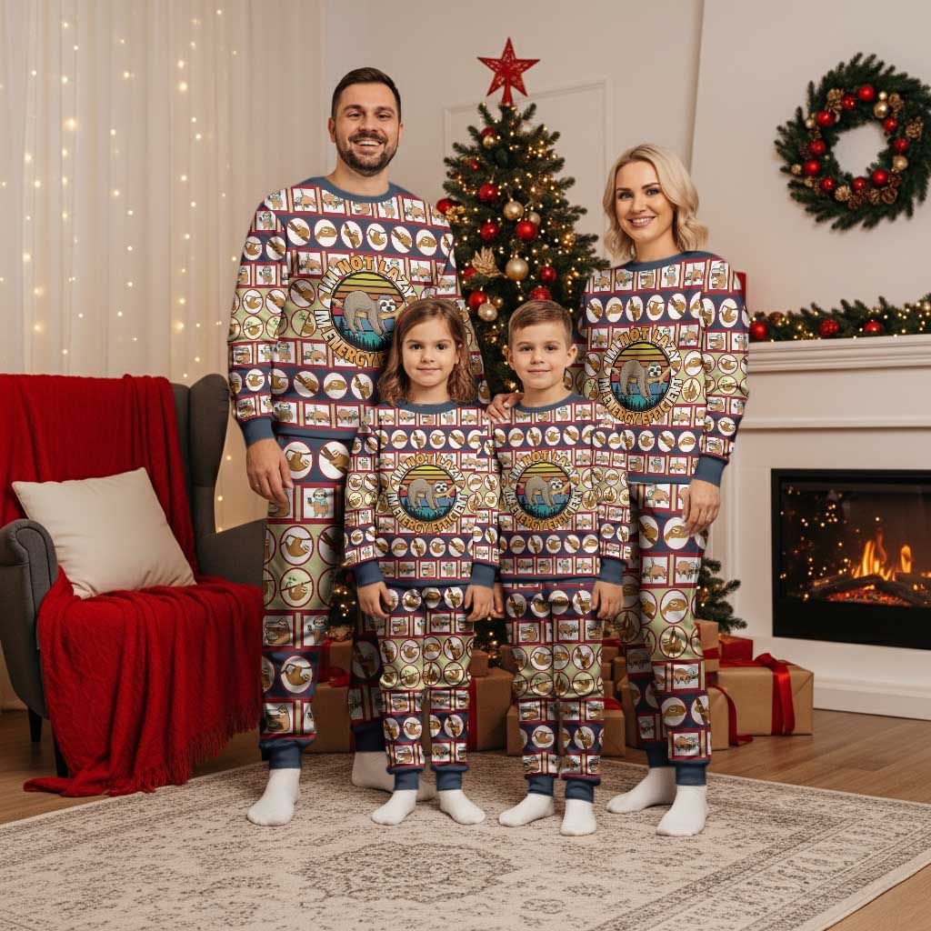Sloth I'm Not Lazy I'm Energy Efficient Christmas Pajama Set Xmas Holiday Patterns - Wonder Print Shop