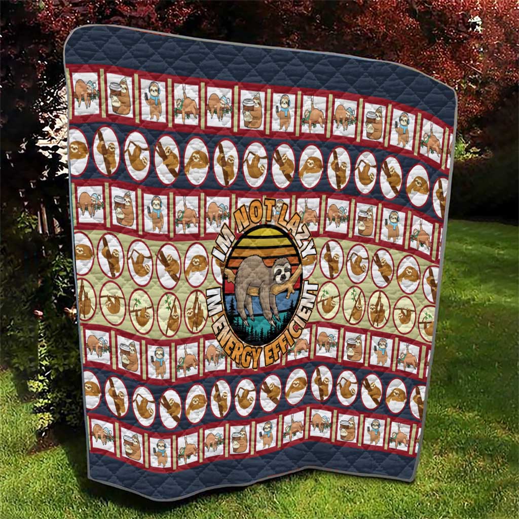 Sloth I'm Not Lazy I'm Energy Efficient Christmas Quilt Xmas Holiday Patterns - Wonder Print Shop