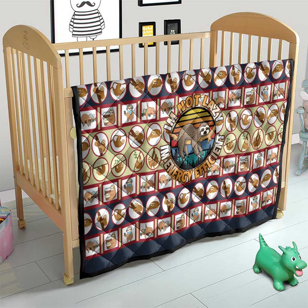 Sloth I'm Not Lazy I'm Energy Efficient Christmas Quilt Xmas Holiday Patterns - Wonder Print Shop
