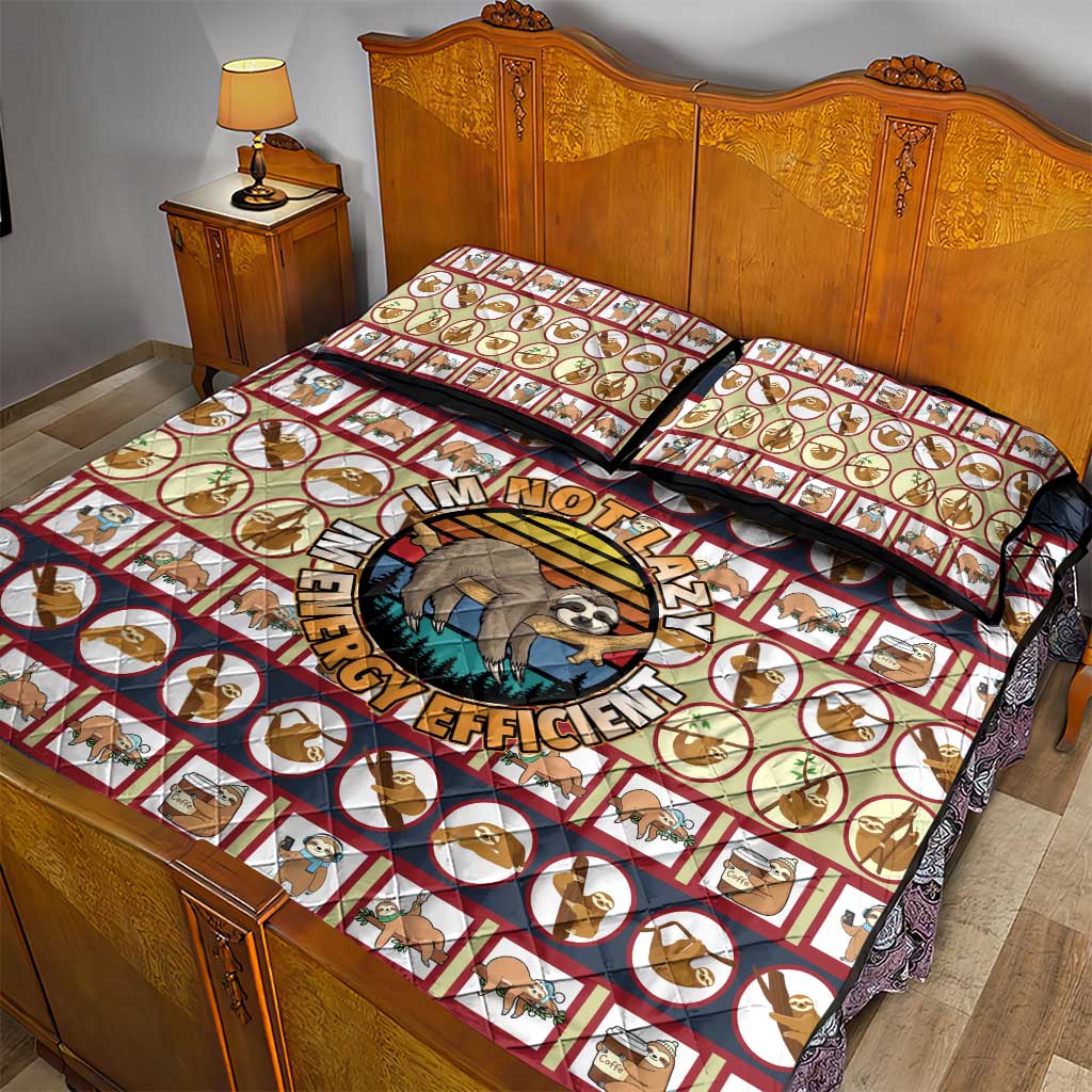 Sloth I'm Not Lazy I'm Energy Efficient Christmas Quilt Bed Set Xmas Holiday Patterns - Wonder Print Shop