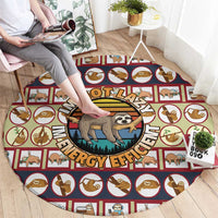 Sloth I'm Not Lazy I'm Energy Efficient Christmas Round Carpet Xmas Holiday Patterns - Wonder Print Shop