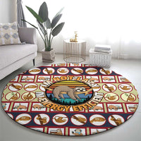 Sloth I'm Not Lazy I'm Energy Efficient Christmas Round Carpet Xmas Holiday Patterns - Wonder Print Shop
