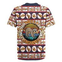 Sloth I'm Not Lazy I'm Energy Efficient Christmas Rugby Jersey Xmas Holiday Patterns - Wonder Print Shop