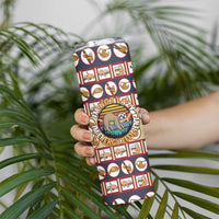 Sloth I'm Not Lazy I'm Energy Efficient Christmas Skinny Tumbler Xmas Holiday Patterns - Wonder Print Shop