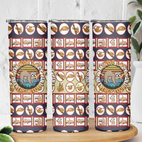 Sloth I'm Not Lazy I'm Energy Efficient Christmas Skinny Tumbler Xmas Holiday Patterns - Wonder Print Shop