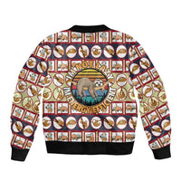 Sloth I'm Not Lazy I'm Energy Efficient Christmas Sleeve Zip Bomber Jacket Xmas Holiday Patterns - Wonder Print Shop