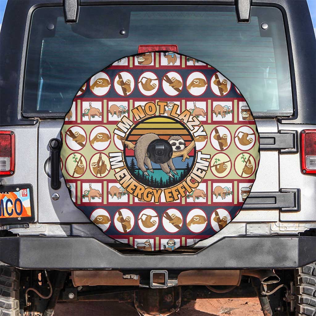 Sloth I'm Not Lazy I'm Energy Efficient Christmas Spare Tire Cover Xmas Holiday Patterns - Wonder Print Shop