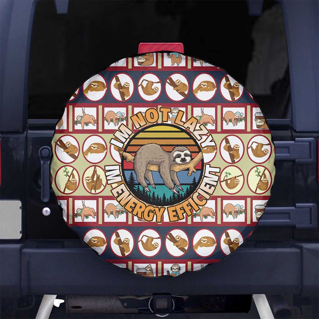 Sloth I'm Not Lazy I'm Energy Efficient Christmas Spare Tire Cover Xmas Holiday Patterns - Wonder Print Shop