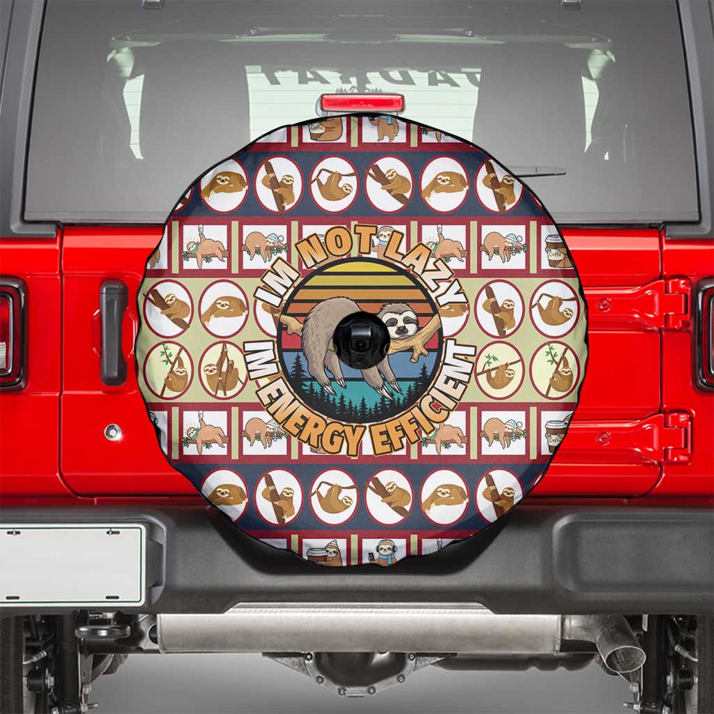 Sloth I'm Not Lazy I'm Energy Efficient Christmas Spare Tire Cover Xmas Holiday Patterns - Wonder Print Shop